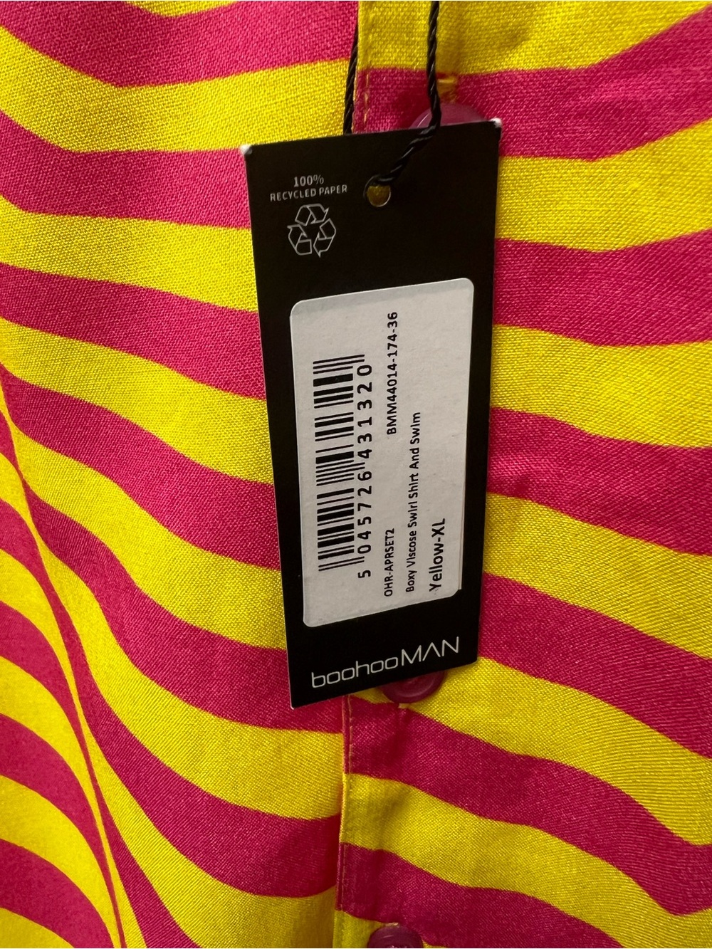 Boohoo Man Swirl Boxy Shirt & Swim Shorts XL - Picture 5 of 7